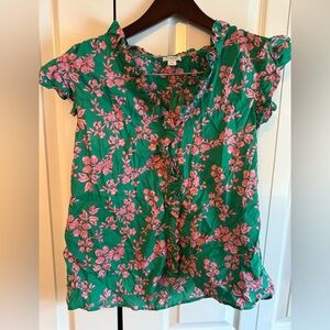 Sleeveless Ruffle Blouse JCrew Large